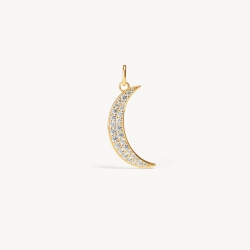 Crescent Moon Pavé - Gold thumbnail 1