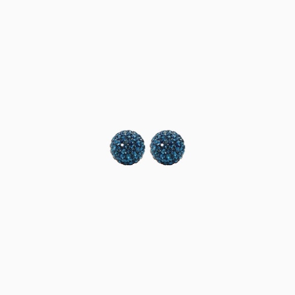 Small Sparkle Ball Studs - September Navy Crystal