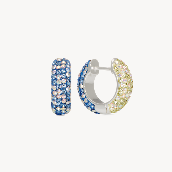 Sparkle Reversible Hoops - Skye/Chartreuse