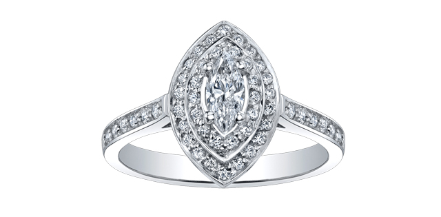 18kt palladium white gold 0.18ct diamond engagement ring