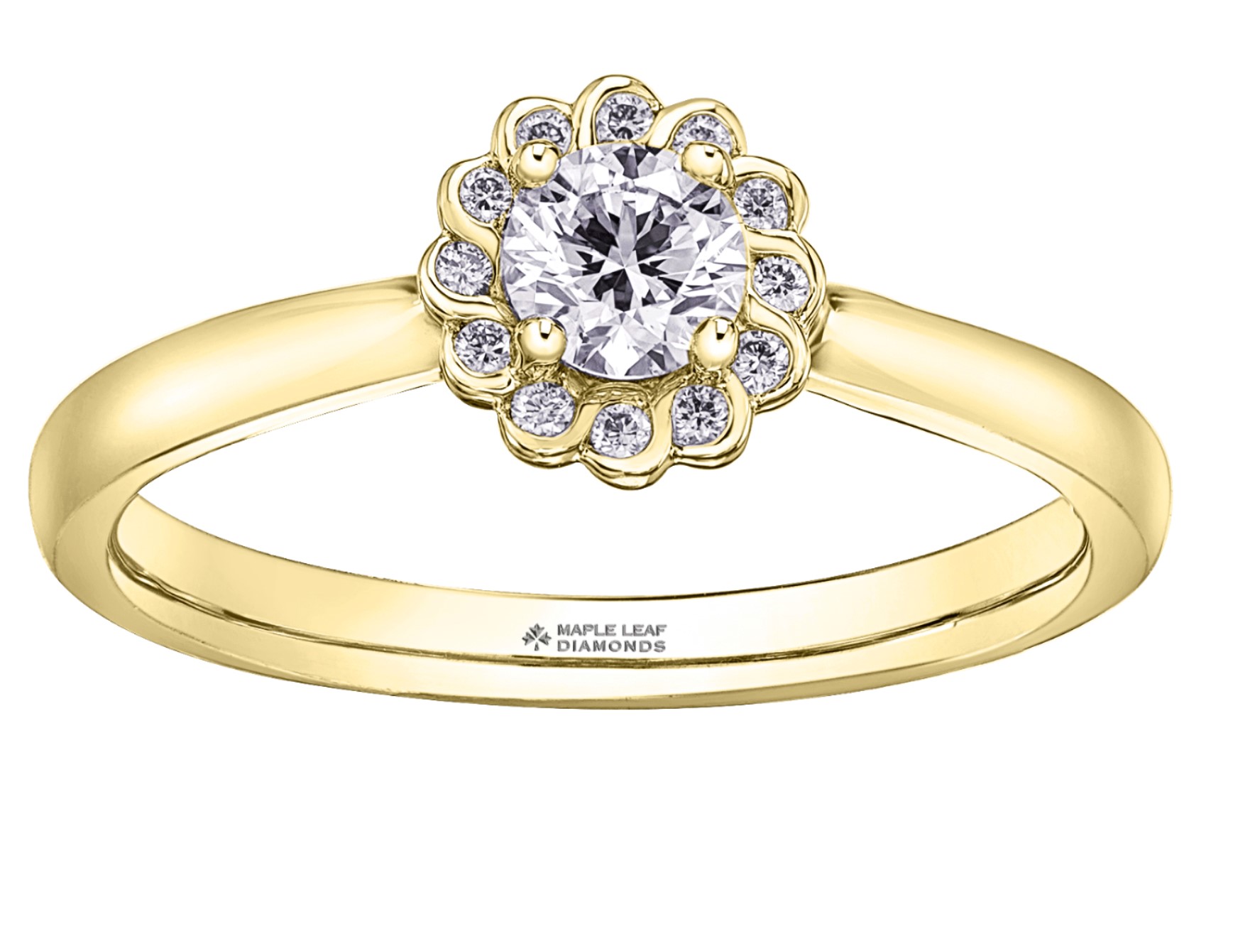 14k yellow gold 0.20ct Round engagement ring