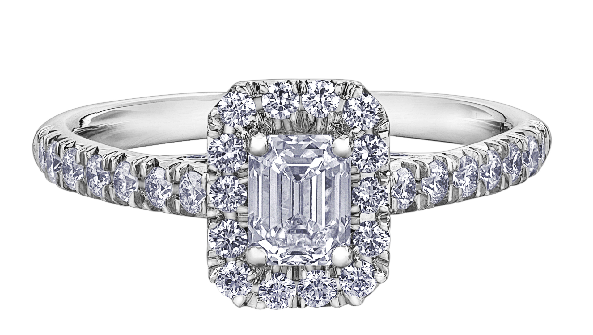 Elements of Love, Tides of Love, 18kt palladium 0.53ct Emerald diamond engagement ring Elements of Love, Tides of Love, 18kt palladium 0.53ct Emerald diamond engagement ring