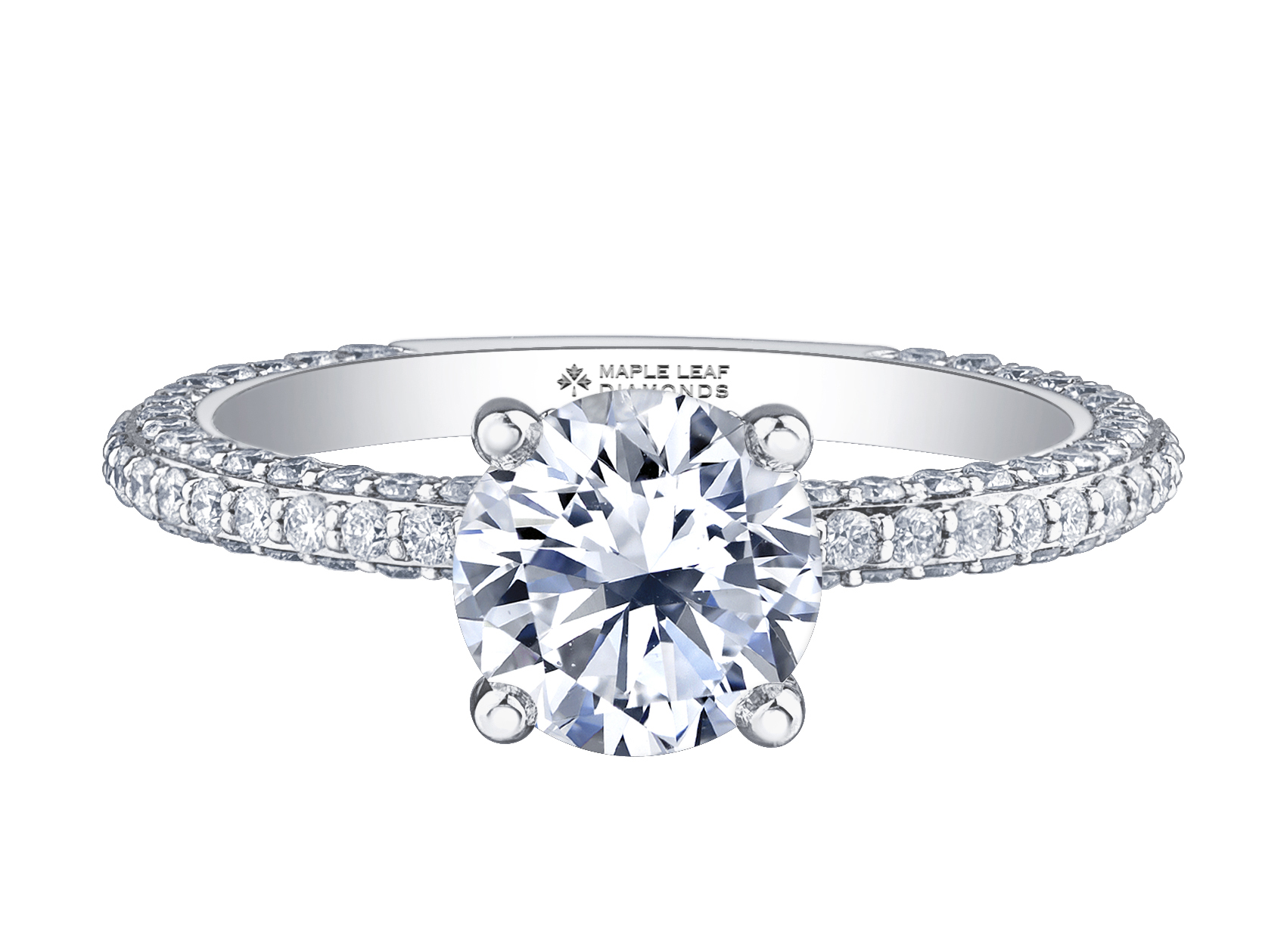 18k palladium 0.50ct Round solitaire engagement ring
