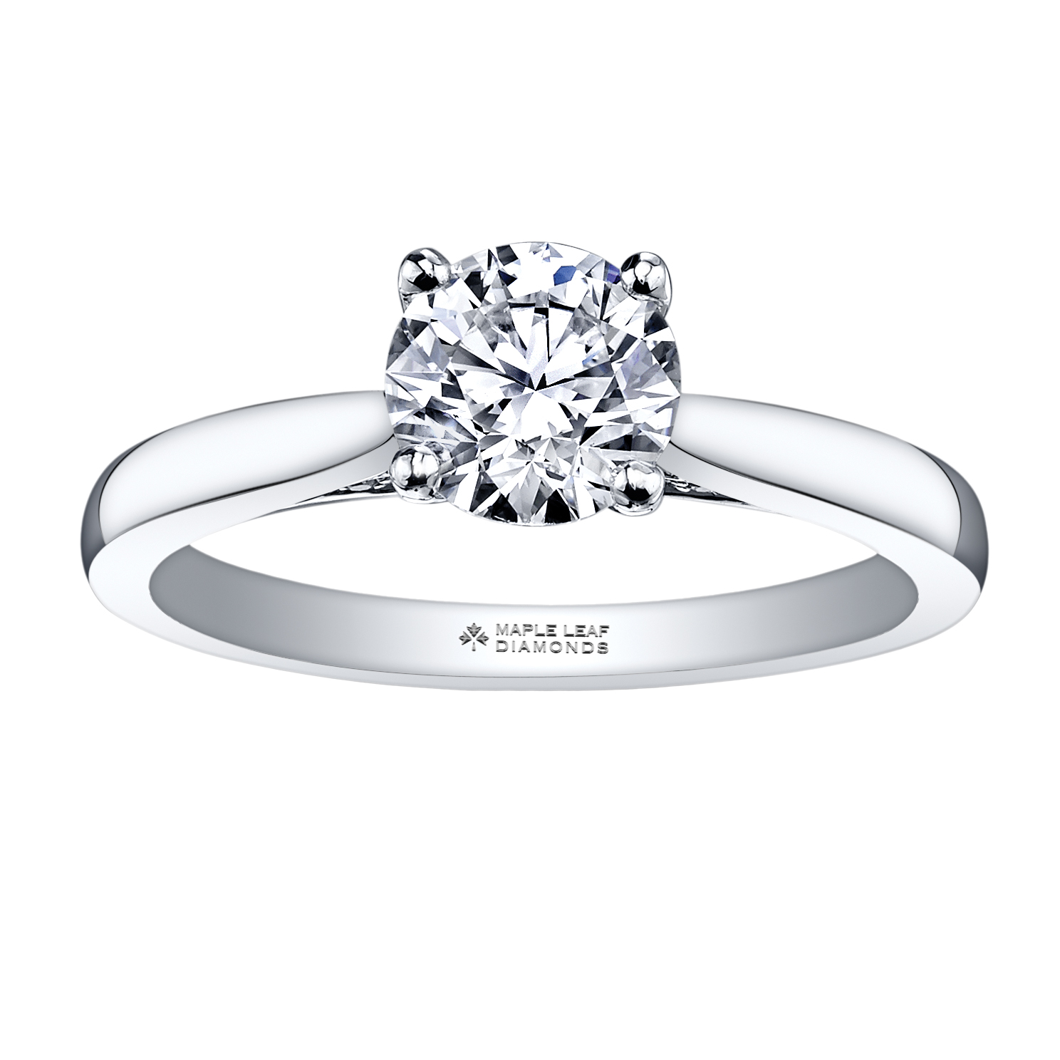 18k palladium 0.72ct Round solitaire engagement ring