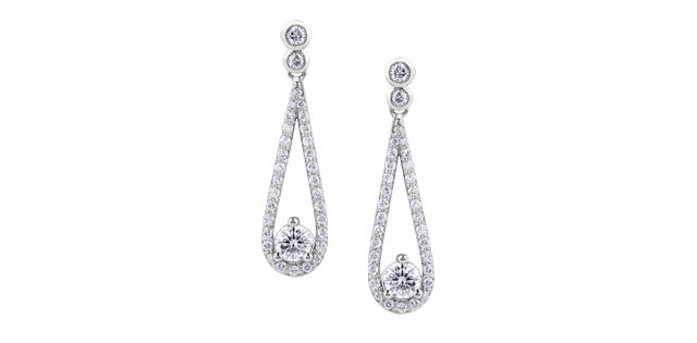 14kt White gold 0.62ct diamond earrings