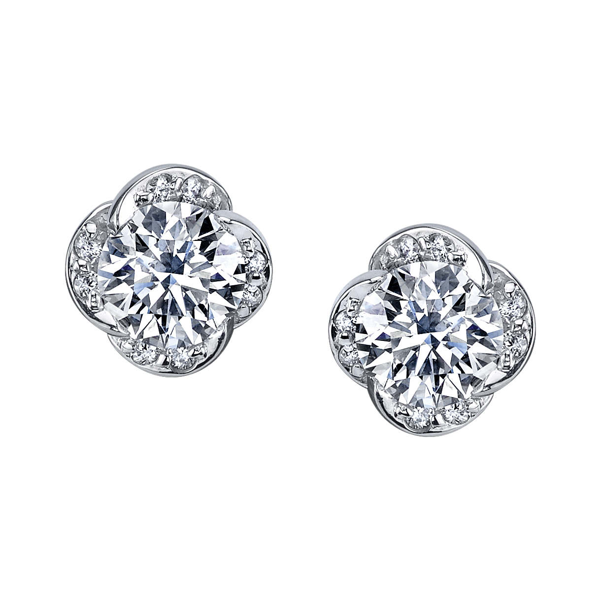 Elements of Love, Wind's Embrace, 18kt palladium 0.48ct diamond stud earrings