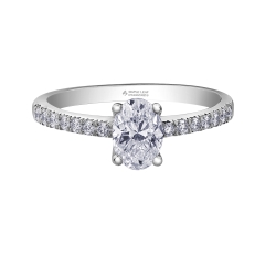 18k palladium 0.30ct Oval solitaire engagement ring thumbnail 1