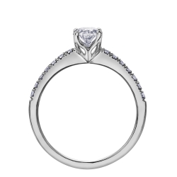 18k palladium 0.30ct Oval solitaire engagement ring thumbnail 2