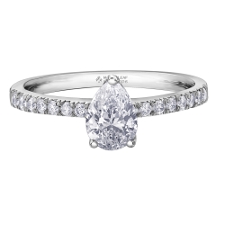 18k palladium 0.70ct Pear solitaire engagement ring thumbnail 1