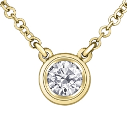 14k yellow gold 0.06ct diamond solitaire pendant thumbnail 1