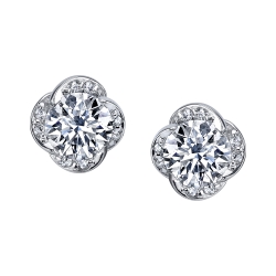 Elements of Love, Wind's Embrace, 18kt palladium 0.48ct diamond stud earrings thumbnail 1