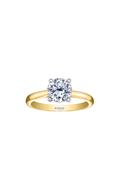 14kt yellow and white gold 0.50ct Round solitaire engagement ring