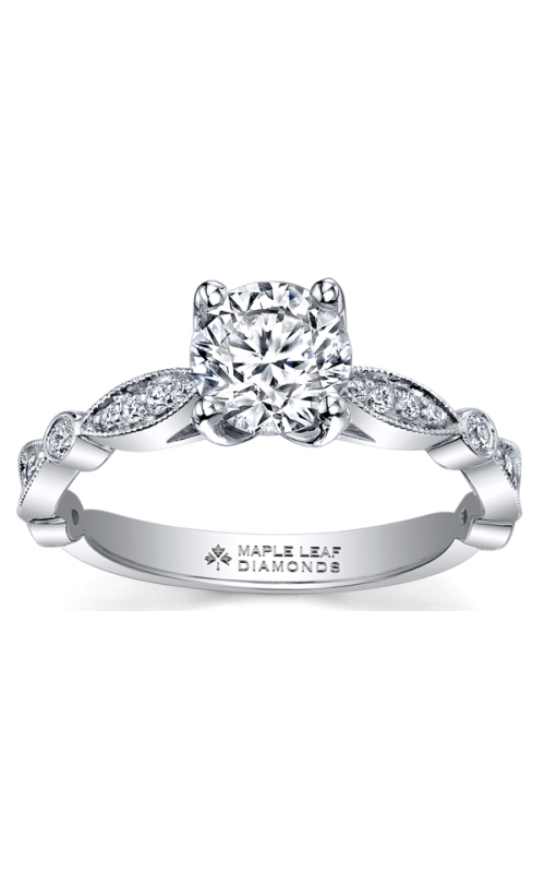 8k palladium 0.52ct Round solitaire engagement ring