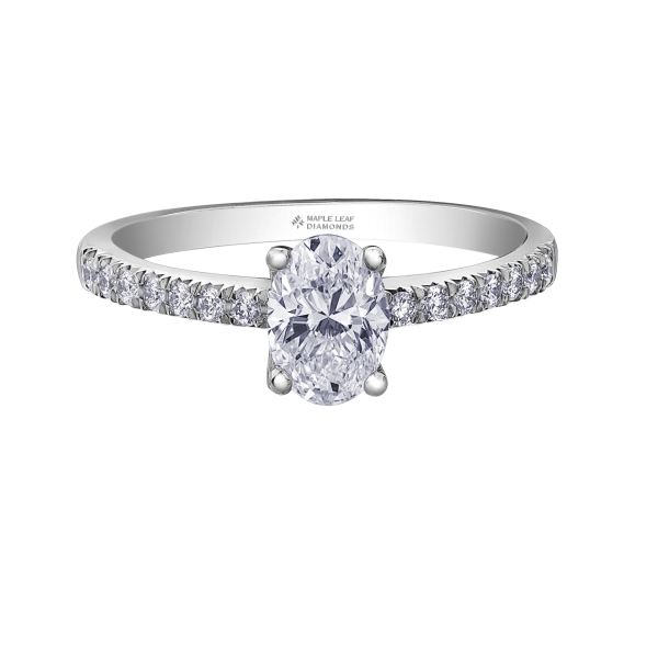 18k palladium 0.30ct Oval solitaire engagement ring