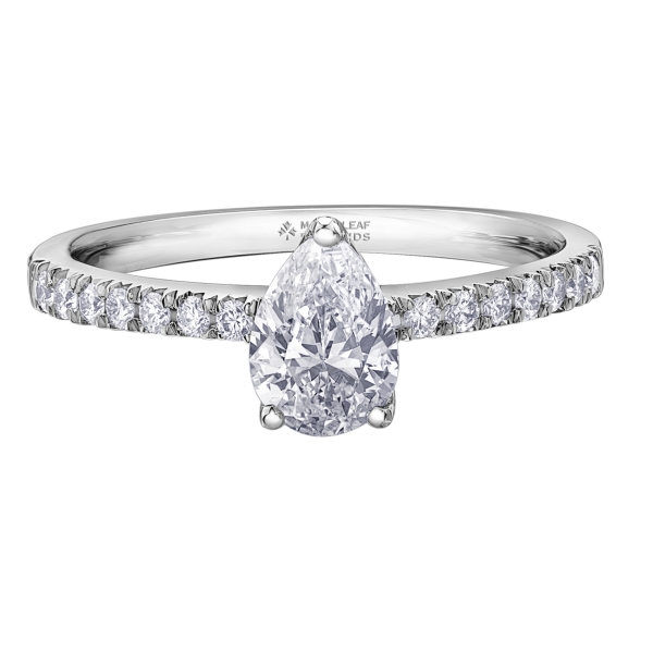 18k palladium 0.70ct Pear solitaire engagement ring