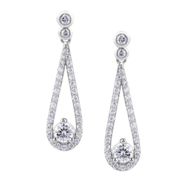14kt White gold 0.62ct diamond earrings