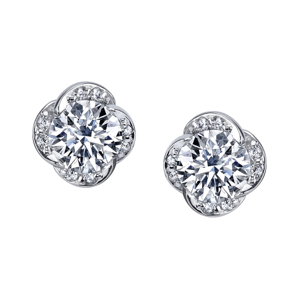 Elements of Love, Wind's Embrace, 18kt palladium 0.48ct diamond stud earrings