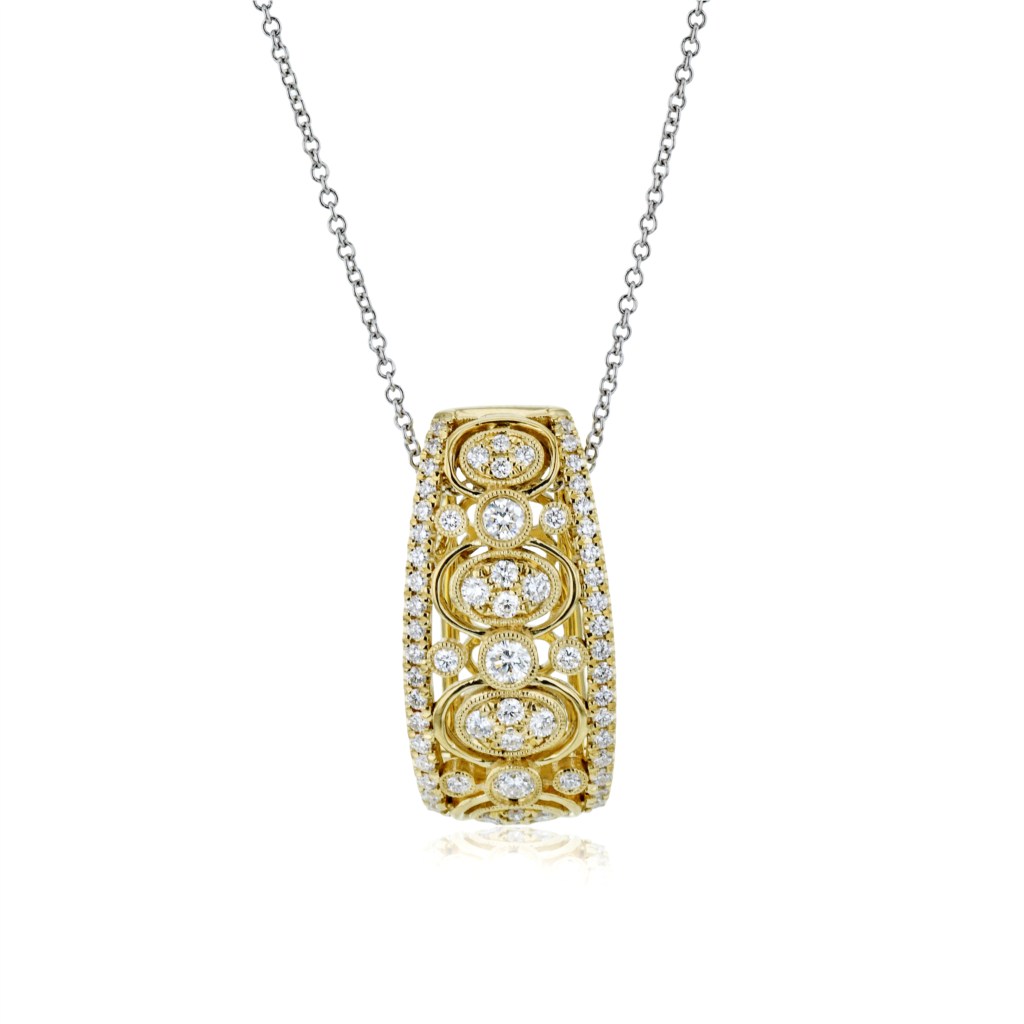 18k Yellow and white gold designer pendant