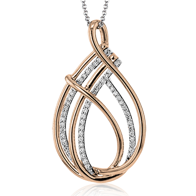 18k rose and white gold designer pendant