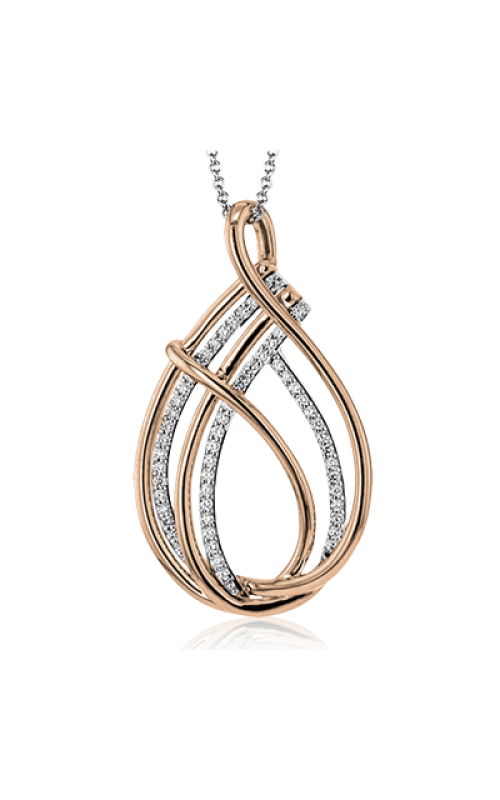 18k rose and white gold designer pendant