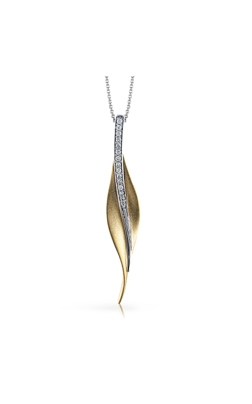 18kt Yellow and white gold pendant on chain