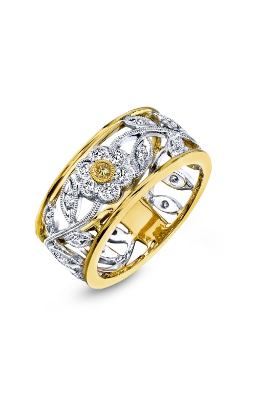 18k yellow and white gold designer ring
