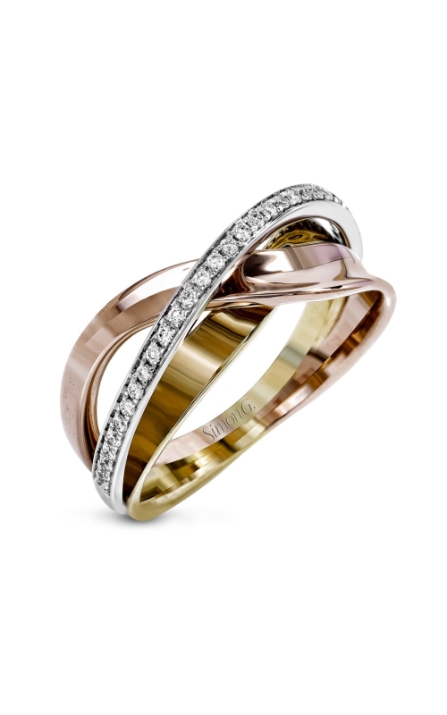 White, yellow and rose gold designer fashion ring